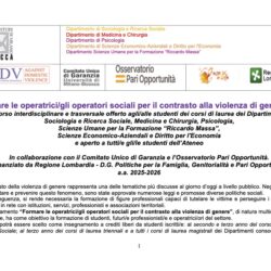 Formare le operatrici/gli operatori sociali per il contrasto alla violenza di genere: aperte le iscrizioni a.a 2025-2026