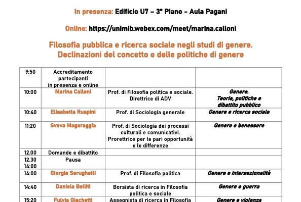 FILOSOFIA PUBBLICA E RICERCA SOCIALE NEGLI STUDI DI GENERE. DECLINAZIONI DEL CONCETTO E DELLE POLITICHE DI GENERE